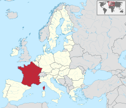 Европ, Европын холбооны газрын зурагт Францыг улаанаар