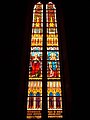 Franciscan church, Sacred Heart of Jesus and Virgin Mary on stained glass by Miksa Róth (1896), Keszthely 2016 Hungary.jpg