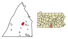 Franklin County Pennsylvania Incorporated and Unincorporated areas Chambersburg Highlighted.svg