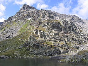 View from the Furglersee to the summit of the Furgler