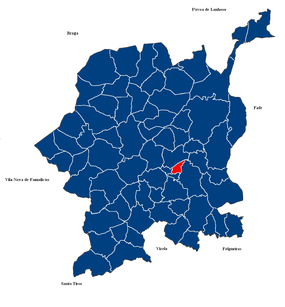 Localização no concelho de Guimarães