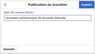 Fenêtre proposant la relecture du brouillon avant la publication.