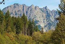 Garfield Mountain Garfield Mountain aka Mount Garfield seen from Middle Fork Snoqualmie River.jpg