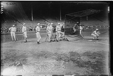 The Giants at the batting cage in 1923