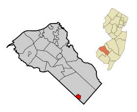 Gloucester County New Jersey Incorporated and Unincorporated areas Newfield Highlighted.svg