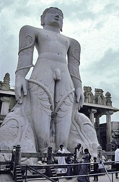 This statue symbolizes the Jain ideal of detachment and non-violence