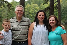 McAuliffe and his family at Twin Lakes State Park, 2015. Governor and Family at TL (20977192506).jpg