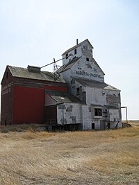 The oldest standing grain elevator in Alberta, the Alberta Pacific elevator in Raley. Grain Elevators 130.jpg