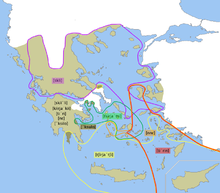 Le principali isoglosse del greco all'inizio del 1900