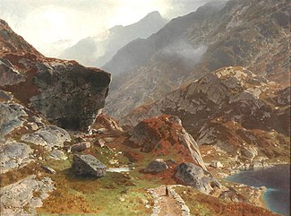 Grimsel Pass; View of the Hospice and the Lake Grimsel Gemalde von Otto von Kameke.jpg