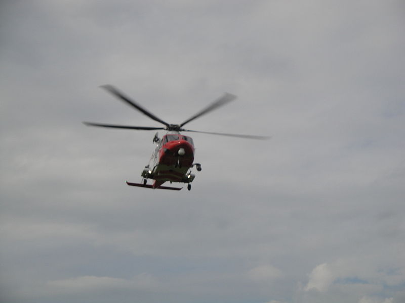 File:HM Coastguard helicopter departing Newport Seaclose Park 3.JPG