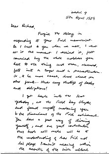 Letter to Richard Pine from Seamus Heaney, dated 5 April 1989 (page 1)