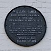 A memorial plaque to commemorate William James' contributions to transport