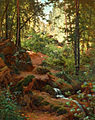 Henri Biva, Woodland interior with brook, oil on canvas, 81.9 x 65.4 cm.jpg