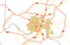 A simple map of Cincinnati's major thoroughfares