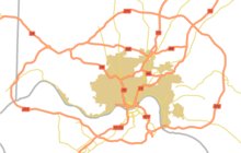 A map of Greater Cincinnati's freeways. Highways of Greater Cincinnati.png