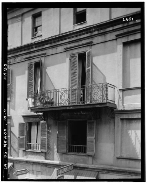 File:Historic American Buildings Survey Richard Koch, Photographer June, 1936 DETAIL NORTHEAST ELEVATION (VIEW -1) - First Skyscraper, 638 Royal Street, New Orleans, Orleans Parish, HABS LA,36-NEWOR,10-9.tif