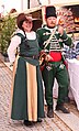 Historische Kleidung beim Volksfest Lößnitzer Salzmarkt. Sachsen. 2H1A0442WI
