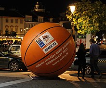 Huge ball in Vilnius center. Huge ball at Vilnius center.jpg