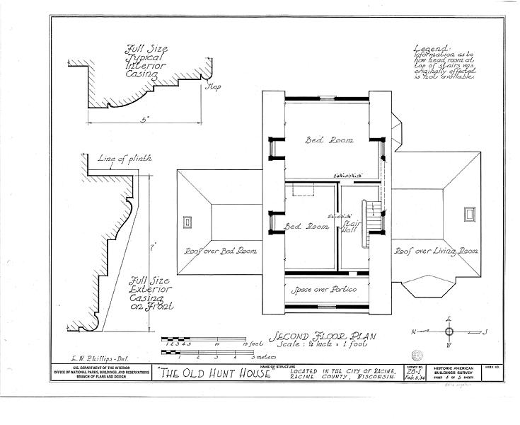 File:Hunt House, 1247 Main Street, Racine, Racine County, WI HABS WIS,51-RACI,1- (sheet 4 of 5).tif