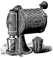 An ice crusher, designed to support specialised 19th century drinks Ice crusher.jpg