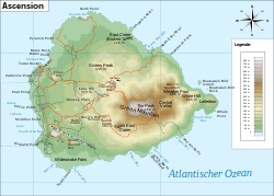 Topographische Karte von Ascension