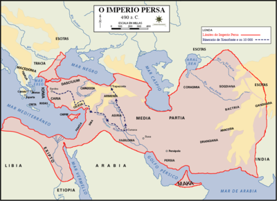 Imperio persa no ano 490 a. C.