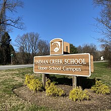 Sign at Indian Creek Upper School Campus entrance Indian Creek Upper School Campus Sign.jpg