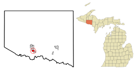 Iron County Michigan Incorporated and Unincorporated areas Caspian Highlighted.svg