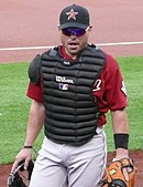 Ivan Rodriguez, holder of the American League career record. Ivan Rodriguez (3592918435) (cropped).jpg