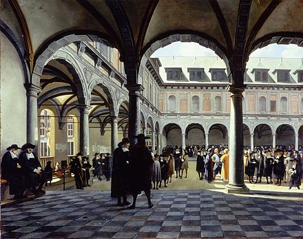 Courtyard of the Amsterdam Stock Exchange (1670), by Job Adriaensz Berckheyde