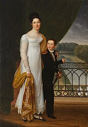 P. K. Alexandrov con su madre.  Retrato de Henri-Francois Riesener, 1816