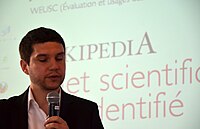 Lionel Barbe, Journée Wikipédia et la science à l'ISCC. Photo F. Lamiot - CC-By-SA