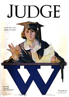 1922 cover of Judge depicting a Wellesley graduate JudgeMagazine17Jun1922.jpg