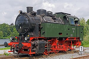 The locomotive V of the Hespertalbahn e.  V. in Essen-Kupferdreh