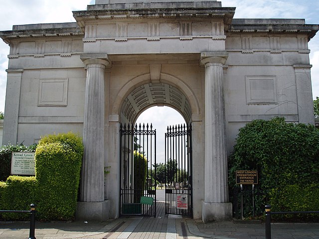 The main entrance of Kensal Green Cemetery, on Harrow Road