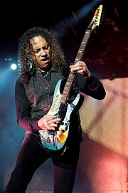 Kirk Hammett (pictured in 2010) replaced Mustaine in 1983, and has been with the band ever since. Kirk2010.jpg