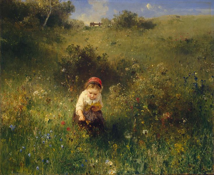 File:Knaus, Ludwig - Girl in a Field - 1857.jpg