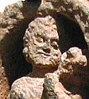 Detail of the face of a Kushan devotee