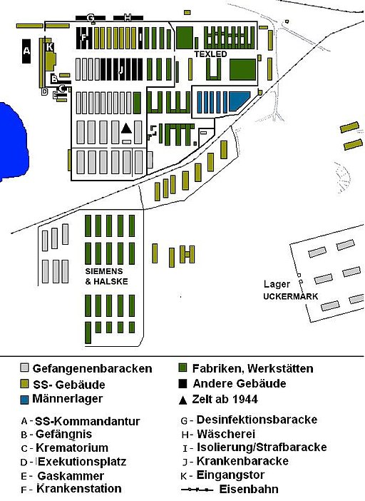 Lageplan KZ Ravensbrück, KZ Uckermark (ehemaliger Kandidat für das UNESCO-Welterbe in Brandenburg)