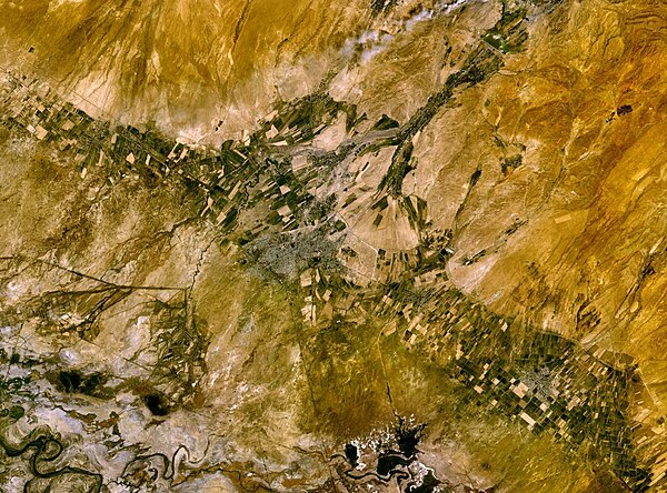 Landsat satellite photo of Turkistan