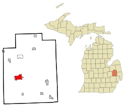Lapeer County Michigan Incorporated and Unincorporated areas Lapeer Highlighted.svg