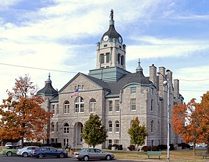 Het gerechtsgebouw van Lawrence County in Mount Vernon