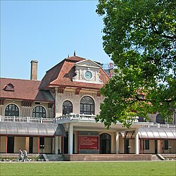 View of the building from the garden