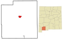 Luna County New Mexico Incorporated and Unincorporated areas Deming Highlighted.svg