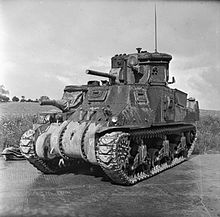 Grant CDL of 79th Armoured Division, with S/L and dummy gun in upper turret, 75 mm gun in side sponson. M3 Canal Defense Light.jpg