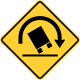 Truck rollover warning to the right