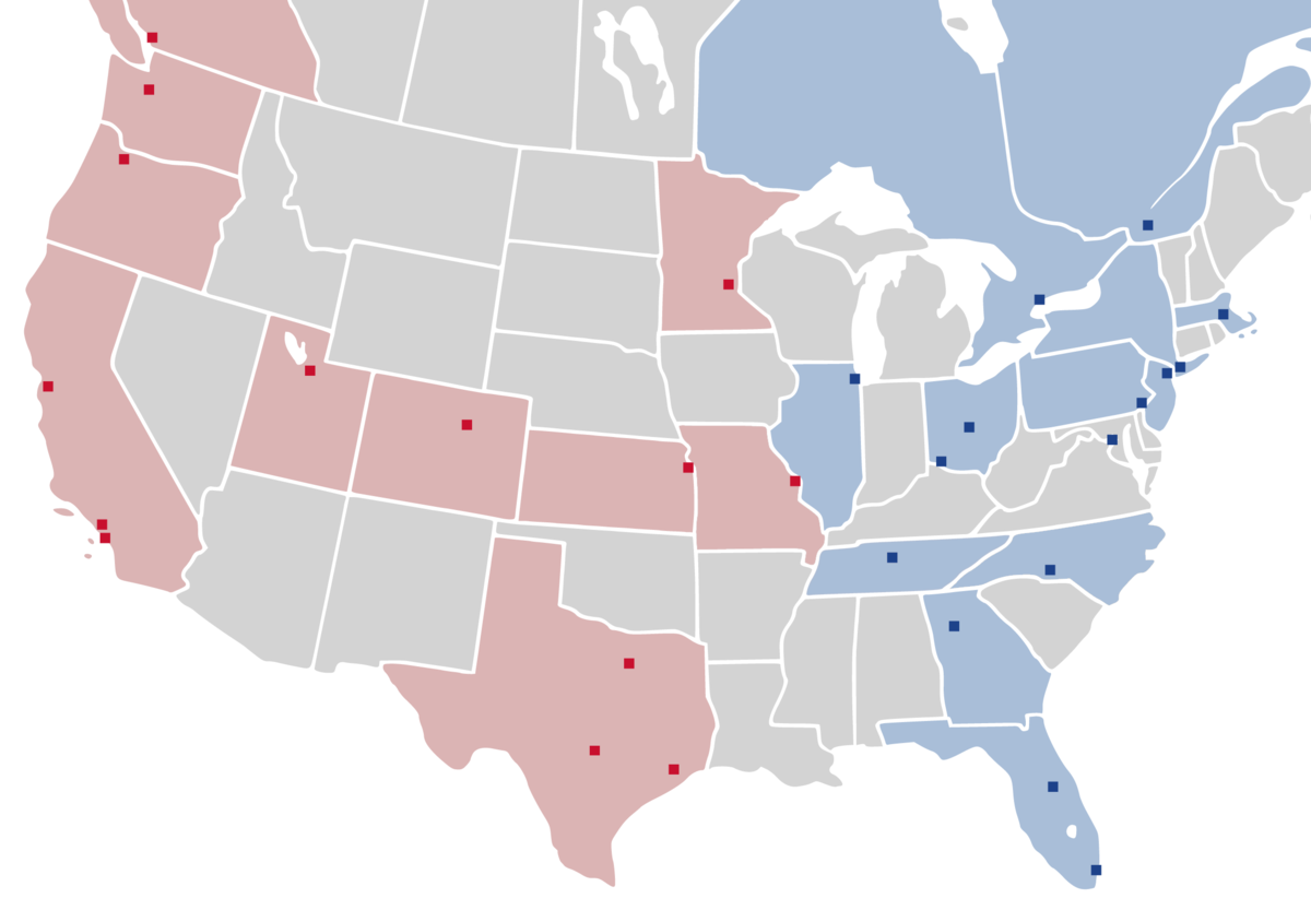 MLS Map, Teams