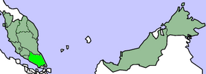 Map showing Johor in Peninsular Malaysia