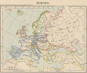 300px map europe in 1810  touring club italiano cart trc 52 01